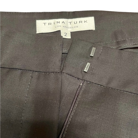 Trina Turk Black Wool Blend Wide Leg Dress Pants Size 2 - Picture 6 of 7